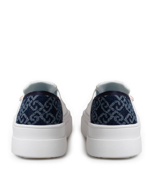 Tenis Blanco Talón Textil Marino 9116SH